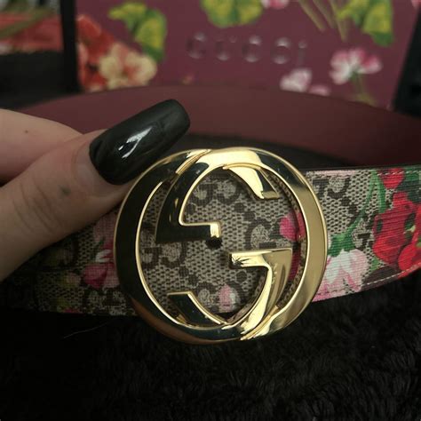 gucci bloom belt|brown gucci belt women.